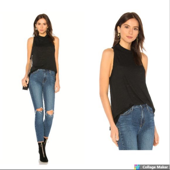 Free People Tops - FREE PEOPLE BRISBANE BLACK TANK TOP